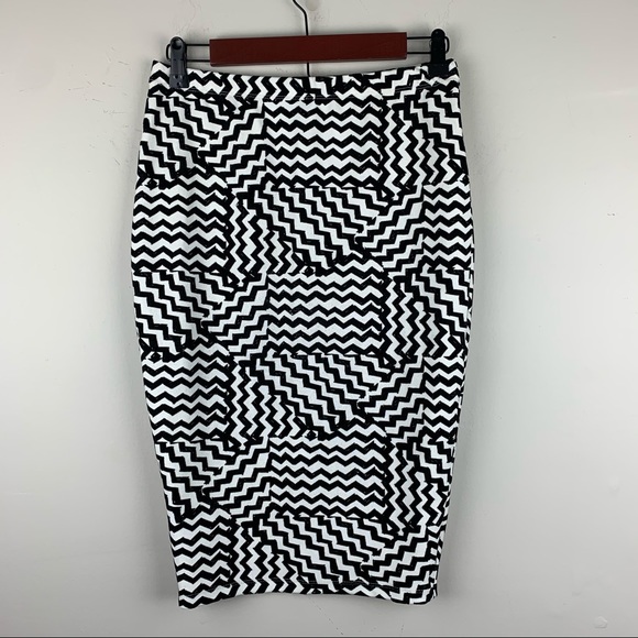 ASOS black/white Aztec print pencil skirt - Picture 1 of 4